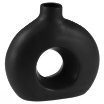 Vaso Moderno Ceramica Nero Moderno Ovale 21×7×20cm
