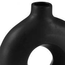 Prodotto Vaso Moderno Ceramica Nero Moderno Ovale 21×7×20cm