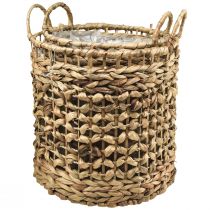 Prodotto Set di 2 cestini per piante in posidonia e giacinto d'acqua Ø31/26cm - cestino decorativo, cestino per fiori, contenitore, ecologico, naturale