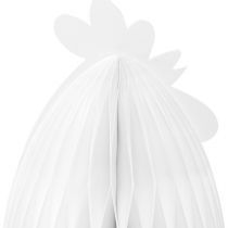 Prodotto Figura decorativa decorativa in carta a nido d'ape con pollo bianco 28,5x15,5x30 cm