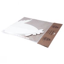 Prodotto Figura decorativa decorativa in carta a nido d'ape con pollo bianco 28,5x15,5x30 cm