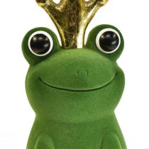 Prodotto Rana decorativa, principe ranocchio, decorazione primaverile, rana con corona d&#39;oro verde 40,5 cm