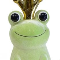 Prodotto Rana decorativa, principe ranocchio, decorazione primaverile, rana con corona dorata verde chiaro 40,5 cm