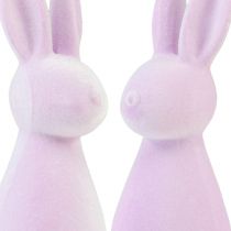 Prodotto Coniglietti decorativi floccati Coniglietti pasquali viola chiaro 8×10×29 cm 2pz