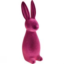 Decorazione coniglietto pasquale floccato viola 15×15,5×47 cm