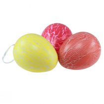 Prodotto Appendino decorativo Uova di Pasqua craquelure giallo/rosa/rosso Ø15cm 3 pz