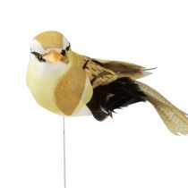 Prodotto Uccello di piume su filo uccello decorativo con piume verdi 4 cm 12 pezzi