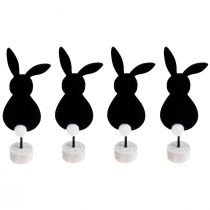 Prodotto Stand decorazione da tavolo Coniglietti pasquali in feltro nero 28,5 cm 4 pz