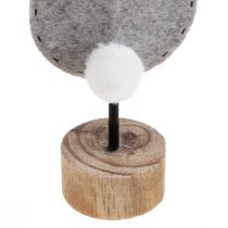 Prodotto Decorazione da tavolo in piedi Decorazione coniglietto pasquale in feltro grigio 28,5 cm 4 pz