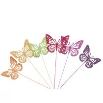 Prodotto Tappi per fiori con decorazione primaverile Farfalle decorative in legno 28 cm 18 pezzi