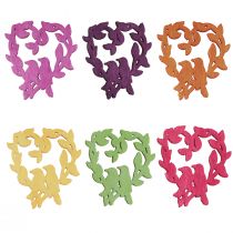 Prodotto Decorazione a dispersione uccello in legno cuore decorazione da tavolo colore 3,5/1,5 cm 72 pz