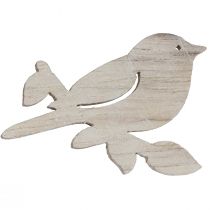 Prodotto Decorazione sparsa in legno decorazione uccello primaverile bianco naturale 4 cm 72 pz