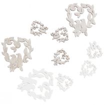 Prodotto Decorazione a dispersione uccello in legno cuore decorazione da tavolo naturale 3,5/1,5 cm 72 pz