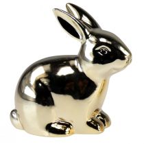 Prodotto Coniglietti pasquali in ceramica dorata seduti effetto metallo 5,5 cm 6 pezzi