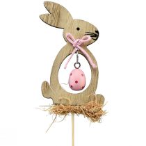 Prodotto Spina fiore Spina decorativa in legno coniglio con uovo 5x8,5 cm 12 pz