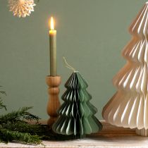 Prodotto Albero di Natale in carta menta argento glitter H20cm 5 pezzi