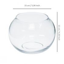Prodotto Vaso a sfera in vetro vaso da fiori rotondo decorazione vetro H11cm Ø15cm