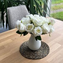 Prodotto Rose artificiali in mazzo bianche 30 cm 8 pz