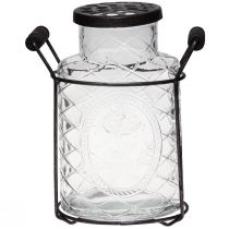 Prodotto Vaso in vetro con coperchio per bottiglia a innesto 16,5×8,5×18,5 cm
