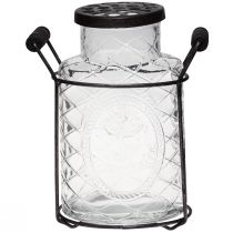 Prodotto Vaso in vetro con coperchio, portabottiglie 16,5×8,5×18,5cm