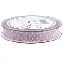 Prodotto Nastro regalo nastro decorativo rosa con punti 15 mm 20 m