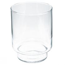 Vaso in vetro con piede vaso da fiori decorazione in vetro vintage H15cm Ø11cm