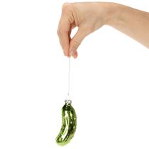 Prodotto Cetriolino di Natale in vetro, decorazione per albero di Natale da appendere, 7 cm, 4 pezzi