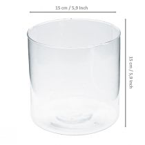 Prodotto Vaso in vetro cilindro in vetro vaso per fiori decorazione in vetro H15cm Ø15cm