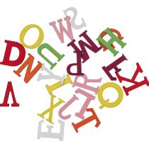 Prodotto Decorazione da tavolo per la scuola, decorazione sparsa per la scuola, lettere in legno colorate 2,5 cm 26 pz