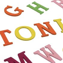 Prodotto Decorazione da tavolo per la scuola, decorazione sparsa per la scuola, lettere in legno colorate 2,5 cm 26 pz