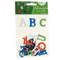 Prodotto Decorazione da tavolo per la scuola, decorazione sparsa per la scuola, lettere in legno colorate 2,5 cm 26 pz