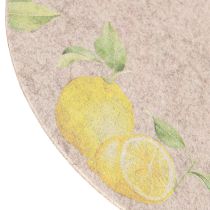 Prodotto Tovagliette rotonde in feltro grigio Summer Lemon 31cm 2 pezzi