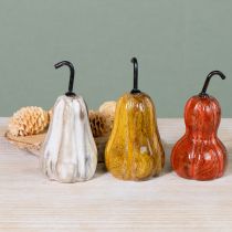 Prodotto Pera in legno decorazione in legno autunno rosso giallo bianco 12×6cm 3 pezzi