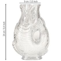 Prodotto Vaso in vetro a forma di pesce decorativo per un design armonioso della stanza, 24,5 cm
