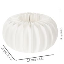 Prodotto Anello di carta a nido d'ape a forma di zucca, rotondo, grande, per fiori secchi e decorazioni autunnali, 24 cm, 4 pezzi