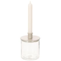 Prodotto Portacandele rotondi color crema per candele affusolate, decorazione da tavola, 10 cm, 2 pezzi