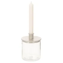 Prodotto Portacandele in vetro, rotondo, trasparente, versatile, 12 cm, 2 pezzi