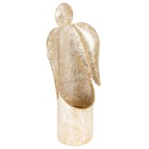 Prodotto Portacandele a forma di angelo, decorazione festiva dorata, 27 cm