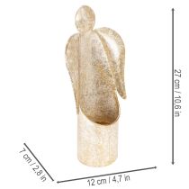Prodotto Portacandele a forma di angelo, decorazione festiva dorata, 27 cm