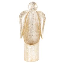 Prodotto Portacandele a forma di angelo, decorazione festiva dorata, 27 cm