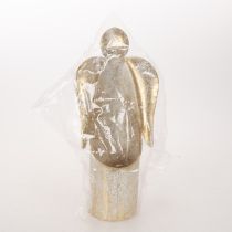 Prodotto Portacandele a forma di angelo, decorazione festiva dorata, 27 cm