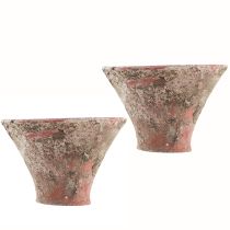 Prodotto Vaso in resina Vaso in argilla Vaso per piante Terracotta Vintage H7cm 2 pezzi