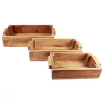 Prodotto Cassetta per piantare cassetta per piante in legno 48,5/40,5/32,5 cm, set da 3