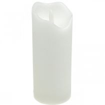 Candela a LED con timer Candela a colonna bianca in vera cera H17cm