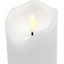 Candela a LED con timer Candela a colonna bianca in vera cera H17cm