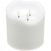 Candela LED grande cera bianca per timer a batteria Ø14,5cm H15cm