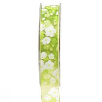 Prodotto Nastro primaverile con fiori nastro regalo verde 20 mm 20 m