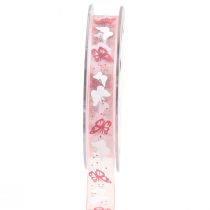Prodotto Nastro di organza farfalla nastro rosa 15 mm 20 m