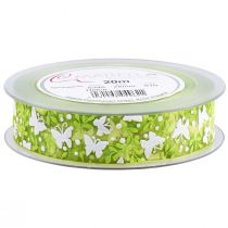 Prodotto Nastro di organza farfalle nastro regalo verde 25 mm 20 m
