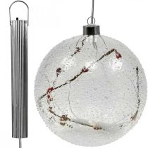 Prodotto Palla di Natale a LED catena luminosa in vetro cuori Ø15cm